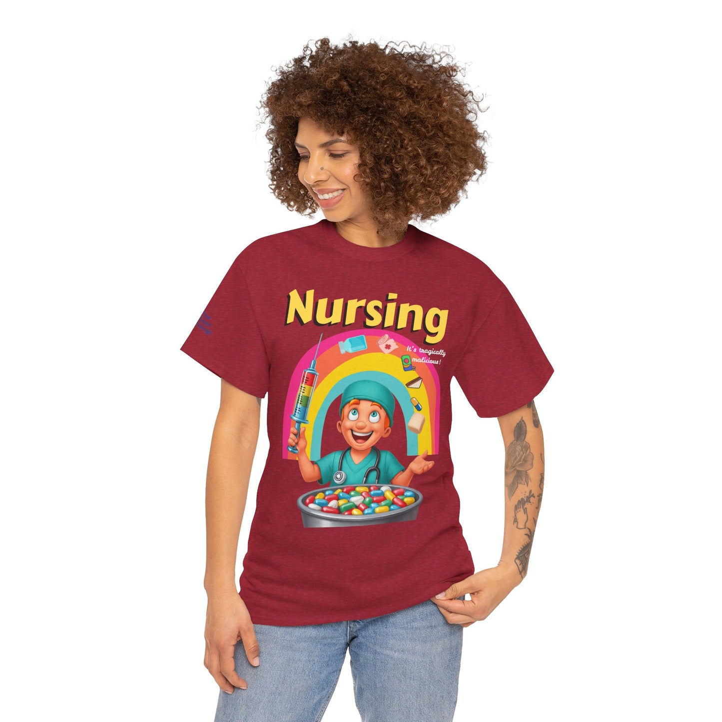 Nursing, it’s tragically malicious breakfast cereal tee Unisex Heavy Cotton Tee