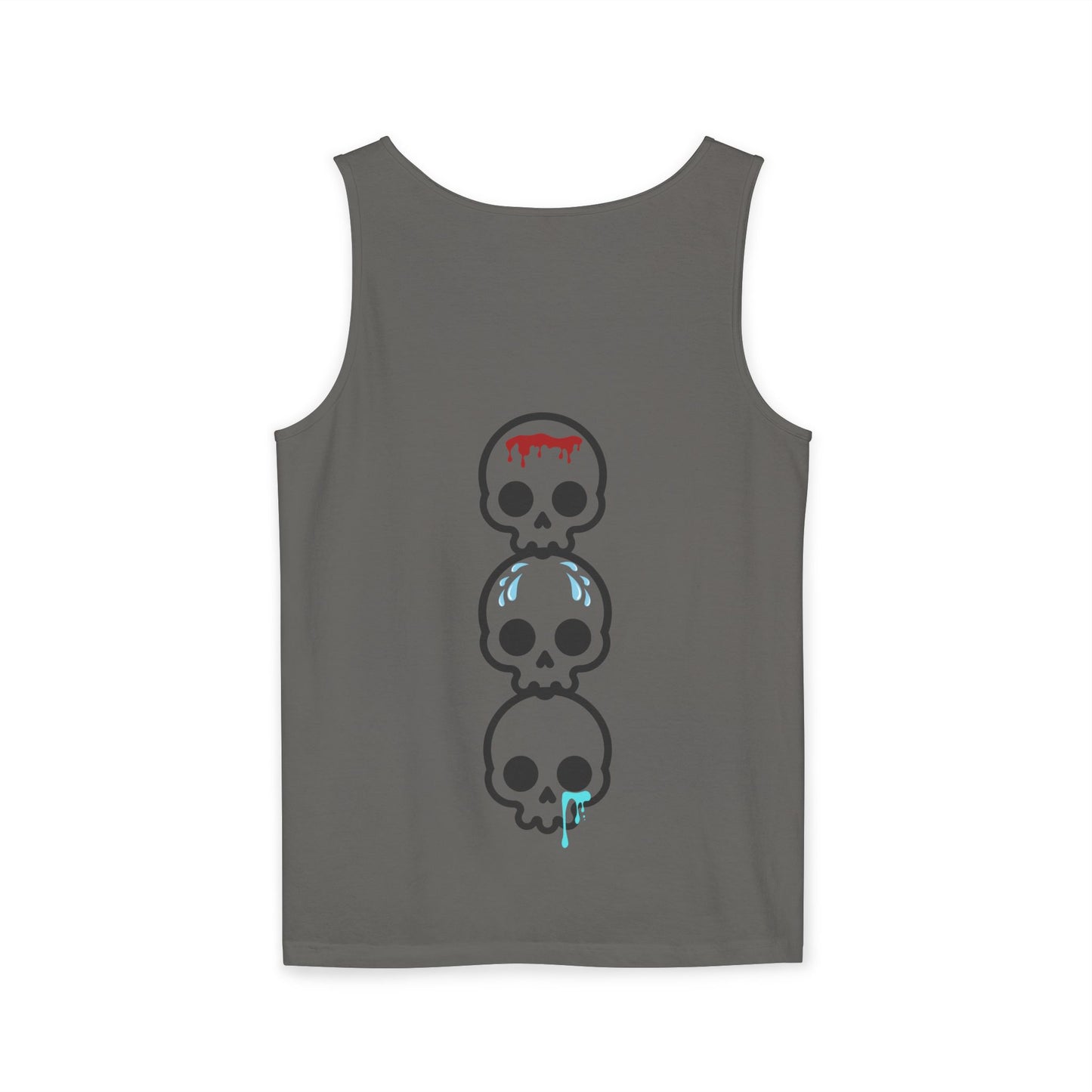 Blood sweat and tears stacked skull workout Unisex Garment-Dyed Tank Top