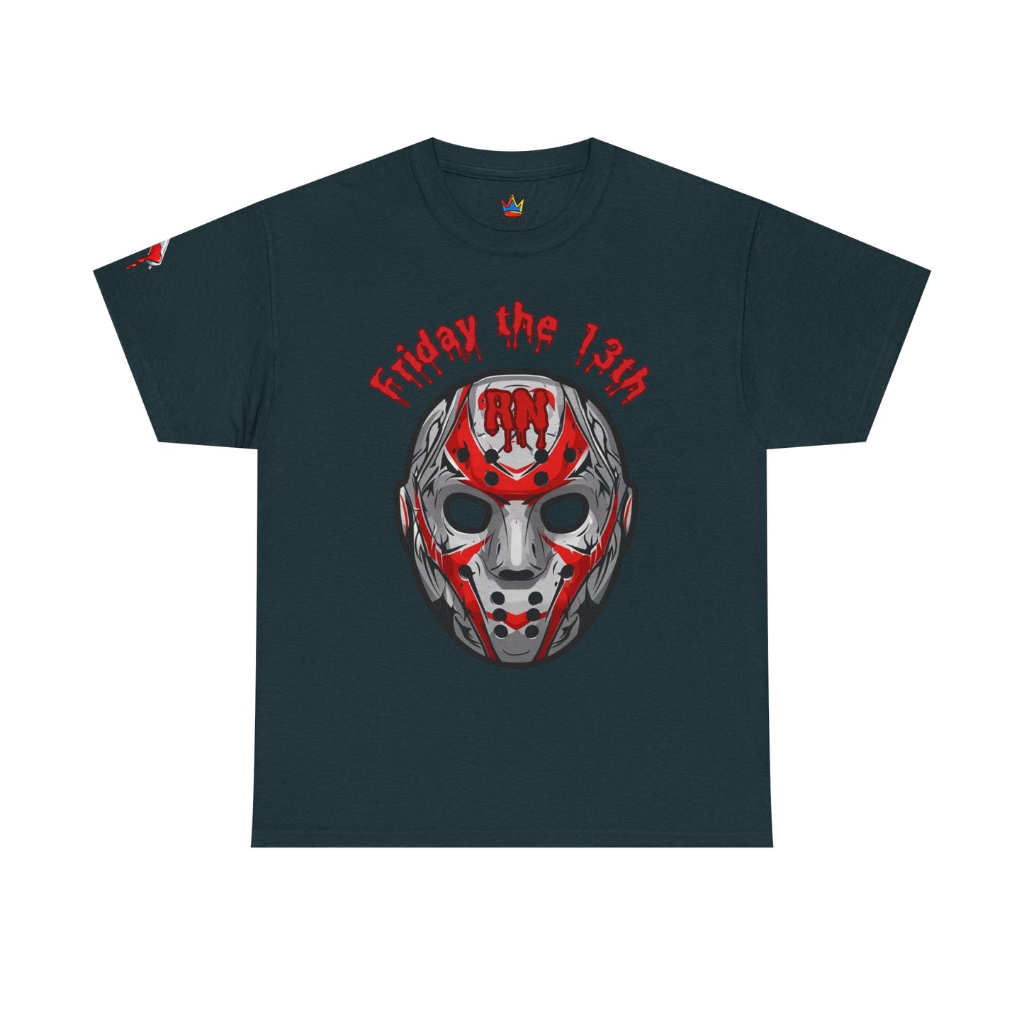 Nursing Halloween t shirt gift Friday the 13th RN T-shirt Jacob hockey mask with spooky RN emblem