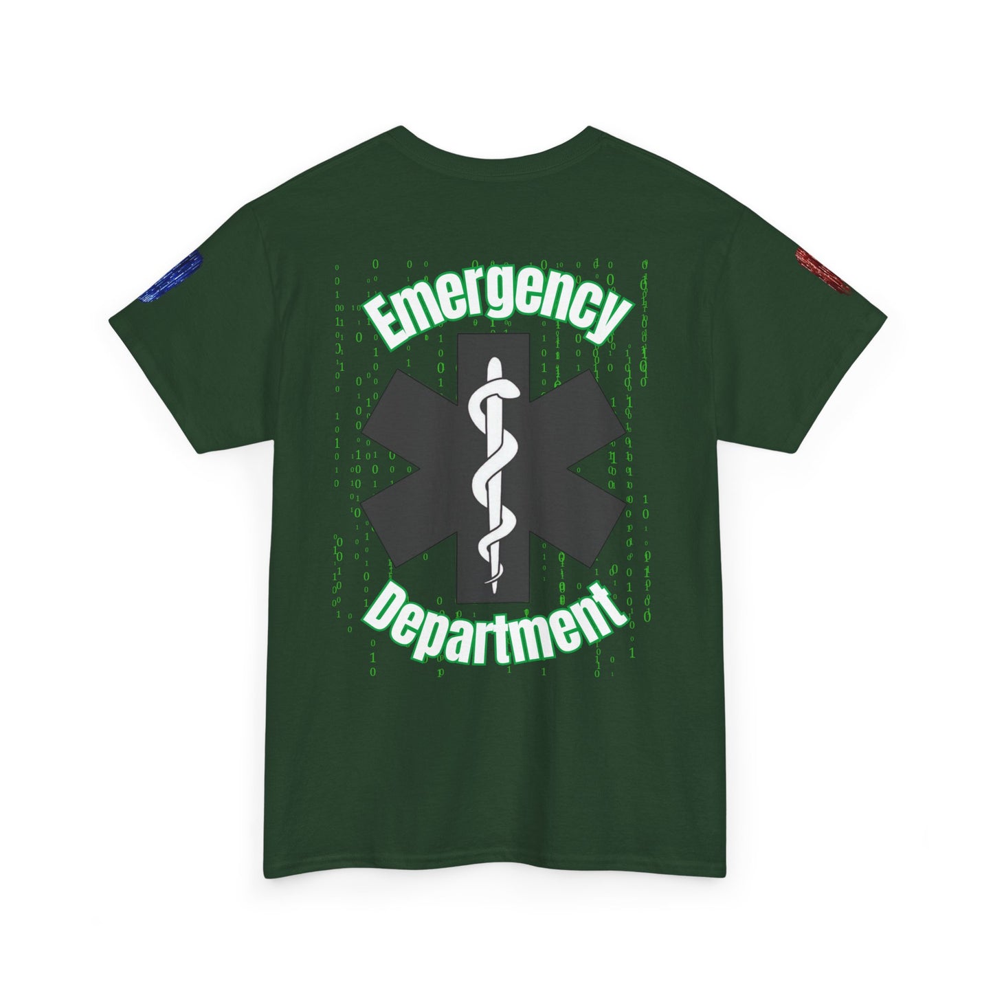 Emergency department Matrix Code T shirt gift for healthcare worker emergency department glitch star of life t-shirt