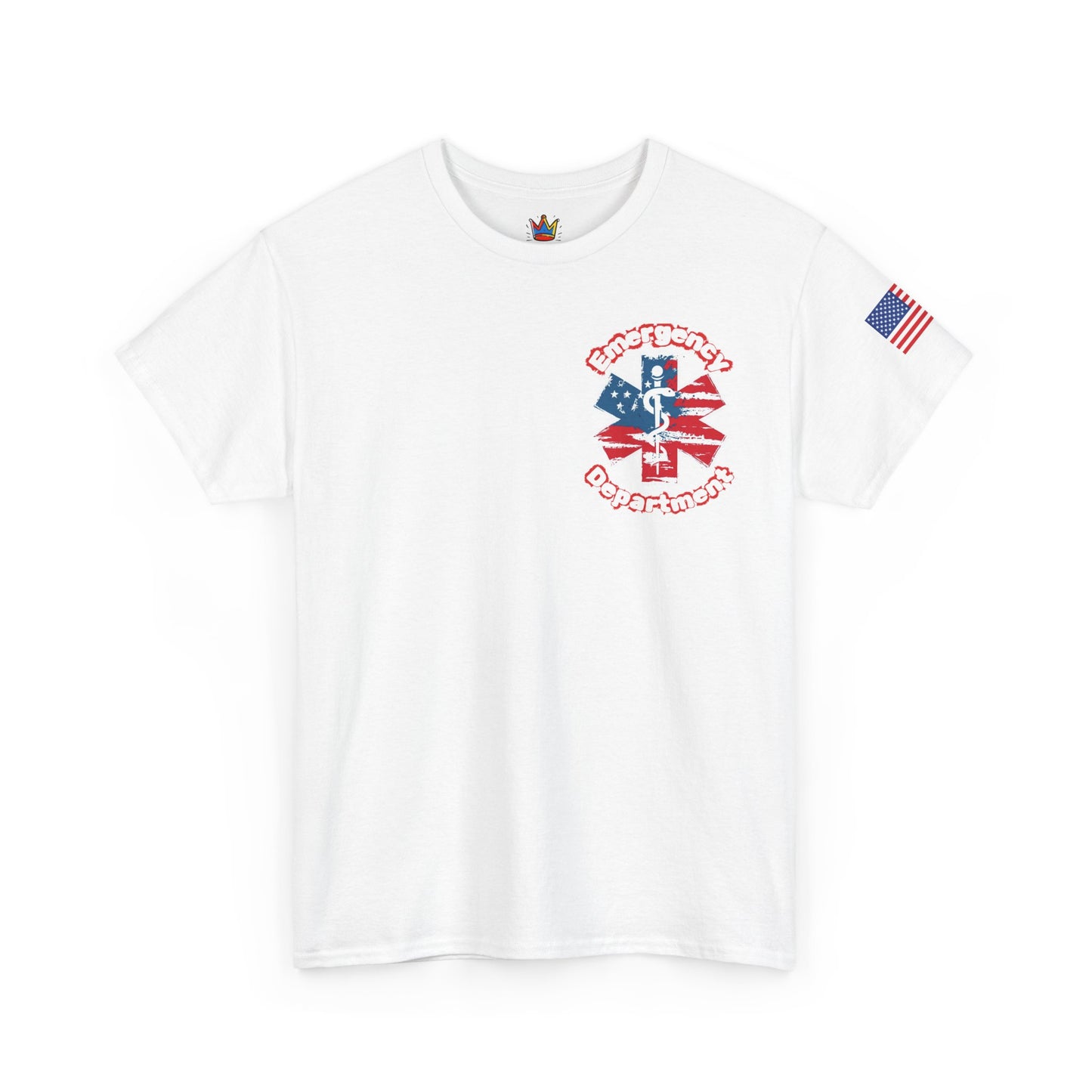 Patriotic ER t shirt gift for emergency department workers American flag star of life t-shirt Unisex Heavy Cotton Tee