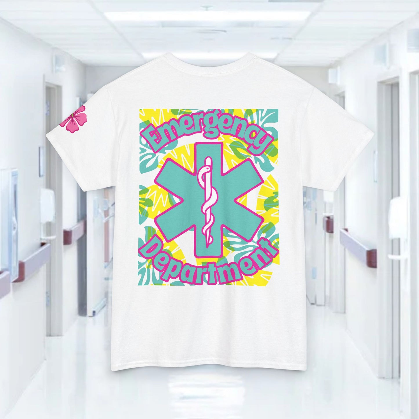 Summertime in the ER Hawaiian themed ED t shirt gift for nurses week floral ER shirt tropical themed er healthcare worker t shirt
