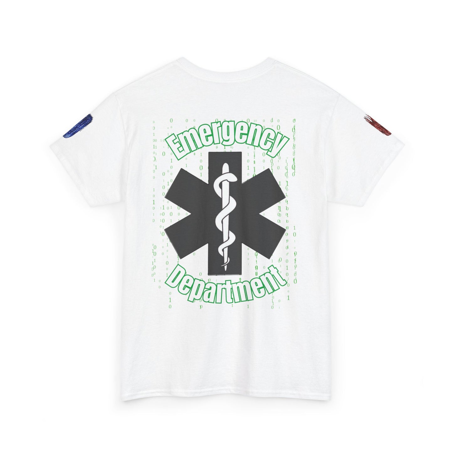 Emergency department Matrix Code T shirt gift for healthcare worker emergency department glitch star of life t-shirt