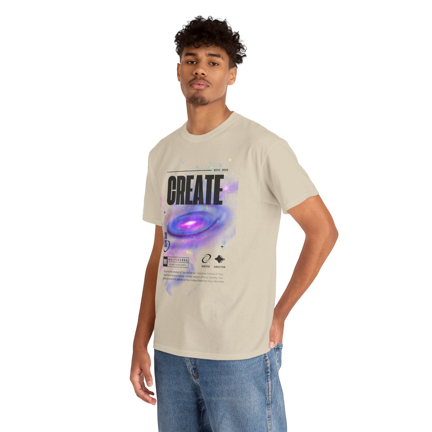 Manifest inspiring create your universe Unisex Heavy Cotton Tee