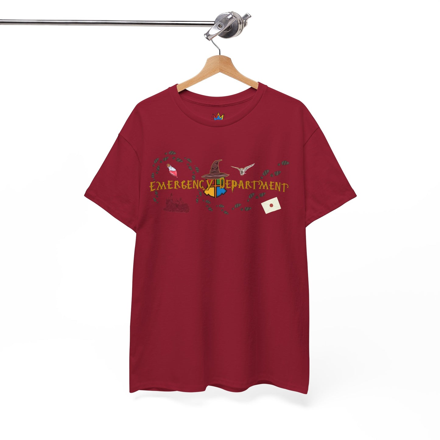 Wizarding world of the Emergency Department potter lover multi house color ED staff tee shirt Unisex Heavy Cotton Tee