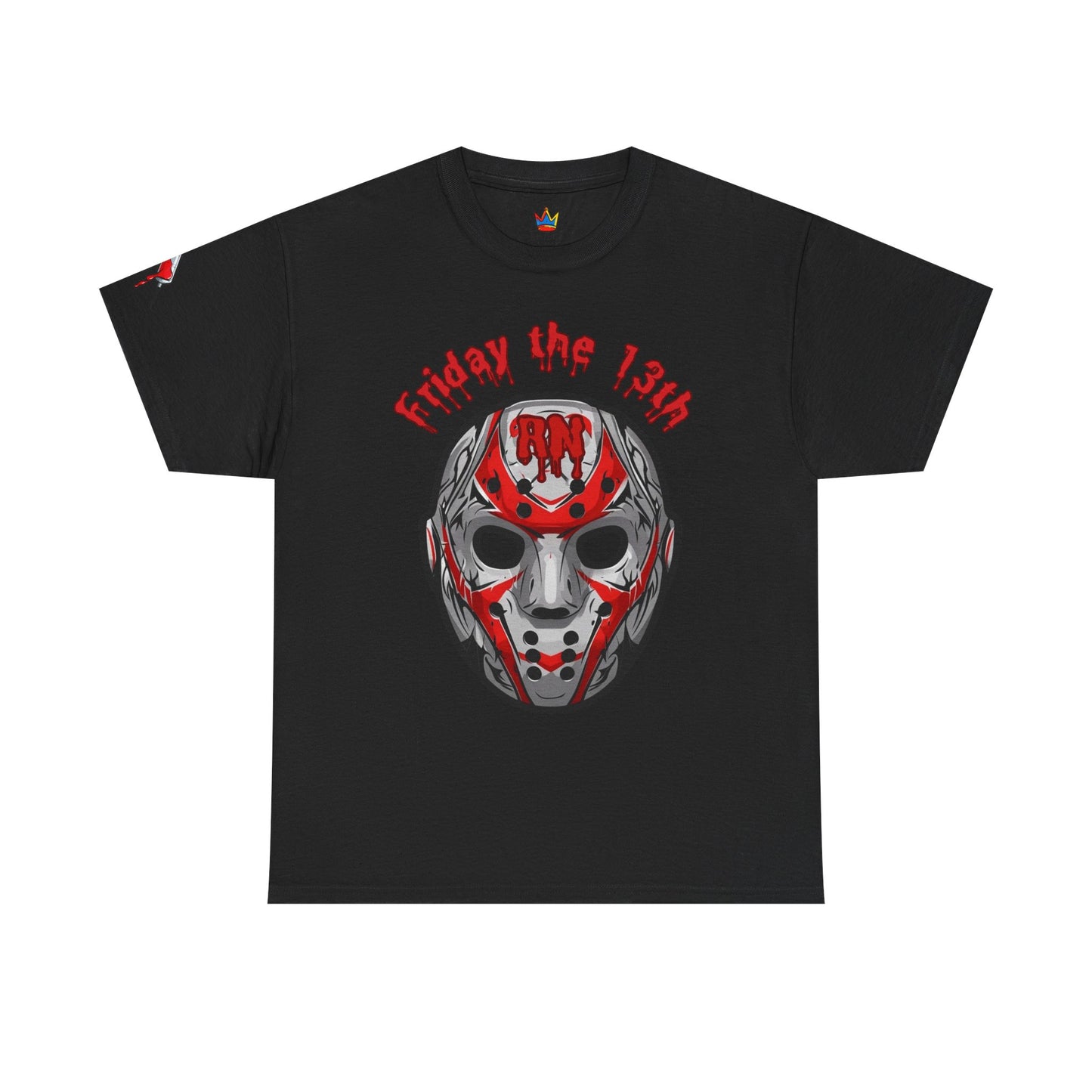 Nursing Halloween t shirt gift Friday the 13th RN T-shirt Jacob hockey mask with spooky RN emblem