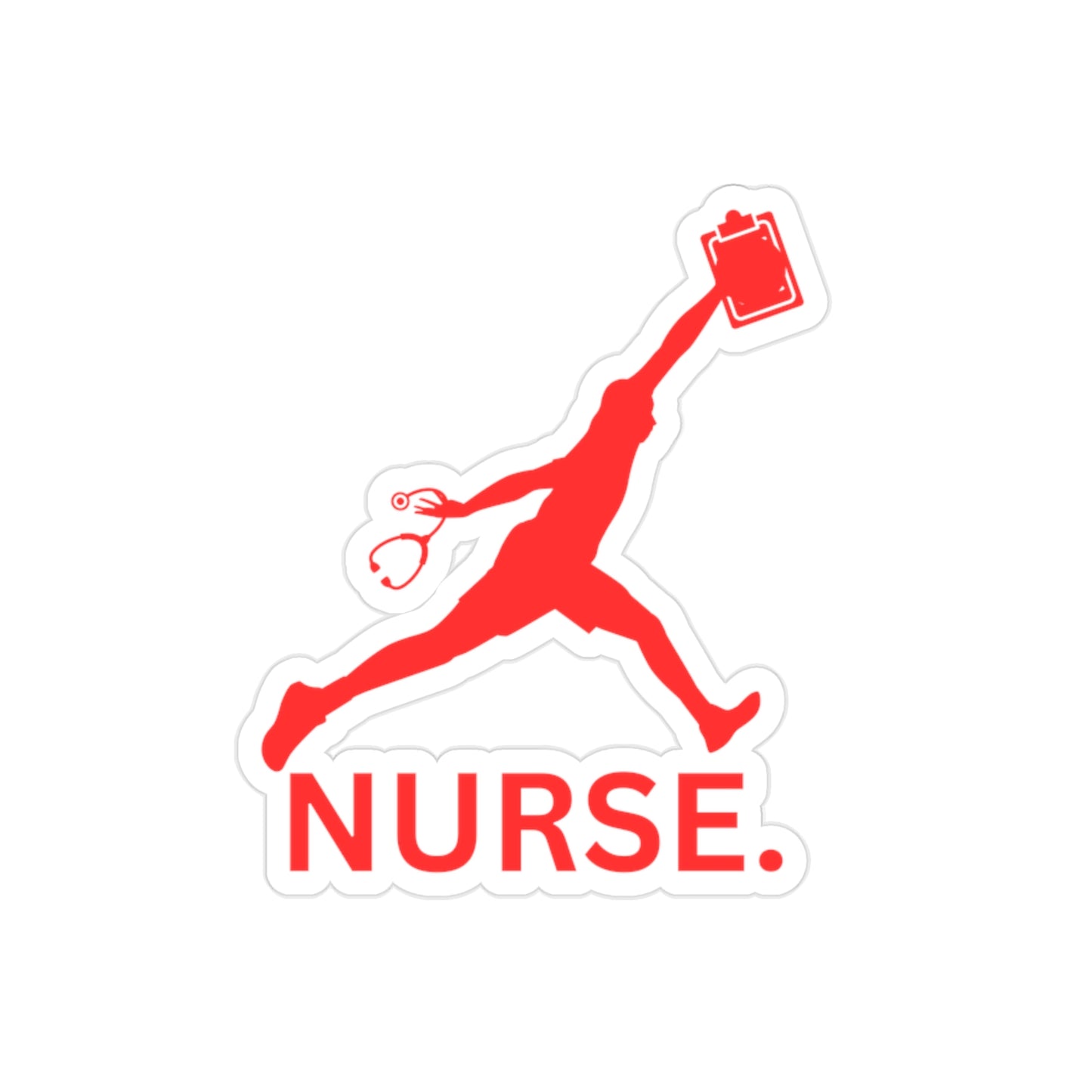 Jumpman nurse Transparent Outdoor Stickers, Die-Cut, 1pc