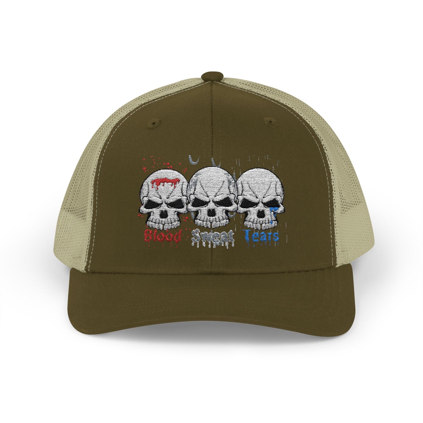 Blood sweat and tears skull Snapback Trucker Cap
