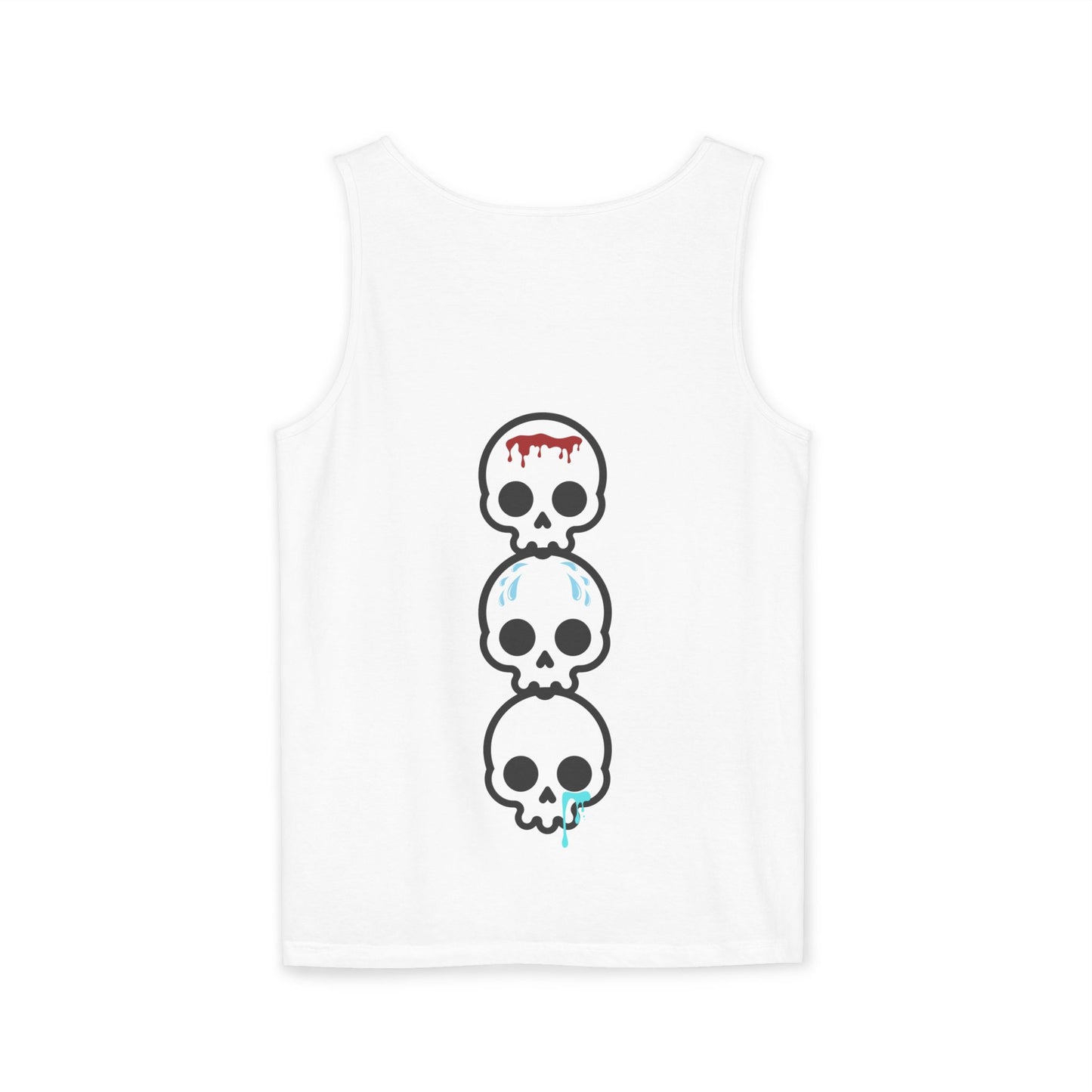 Blood sweat and tears stacked skull workout Unisex Garment-Dyed Tank Top