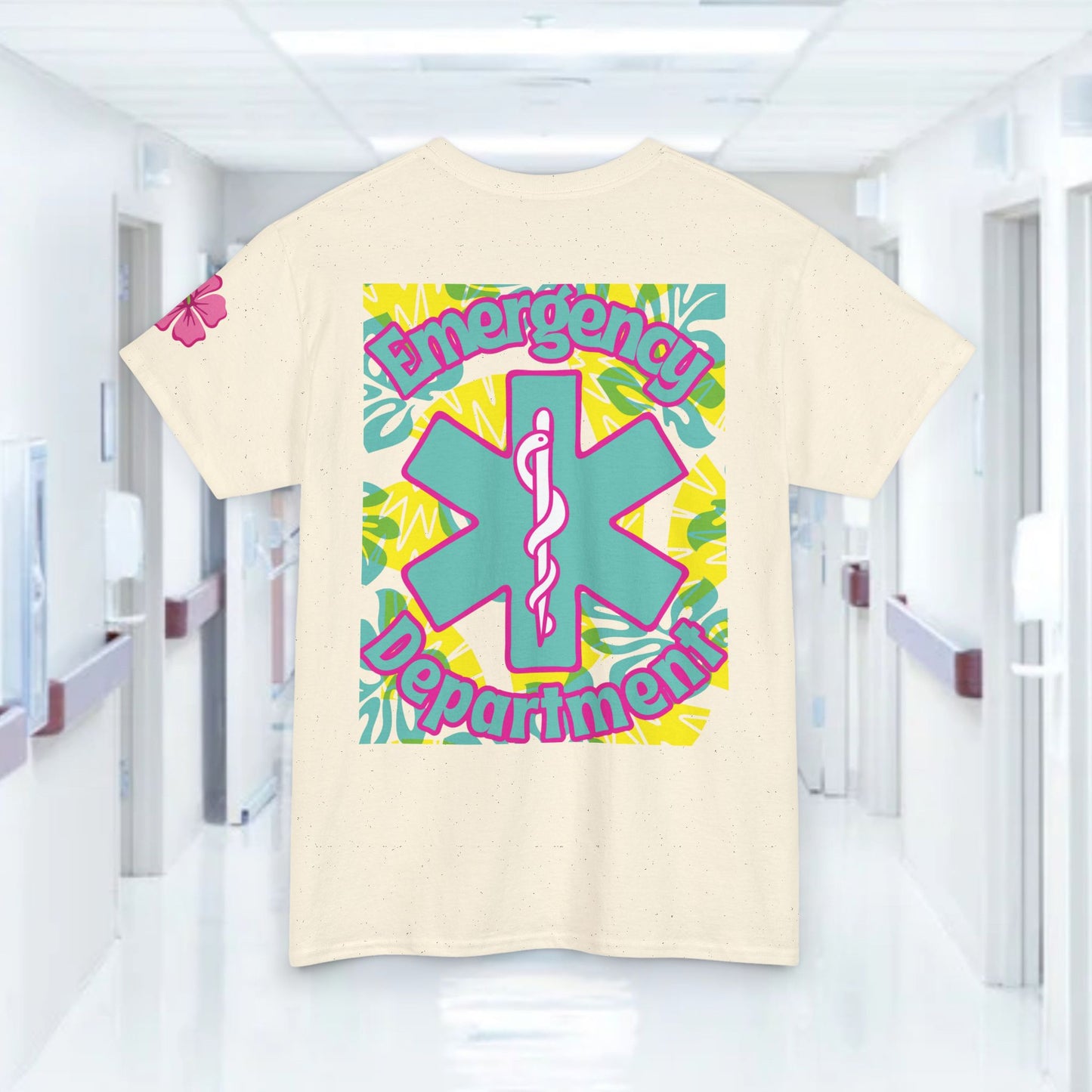 Summertime in the ER Hawaiian themed ED t shirt gift for nurses week floral ER shirt tropical themed er healthcare worker t shirt