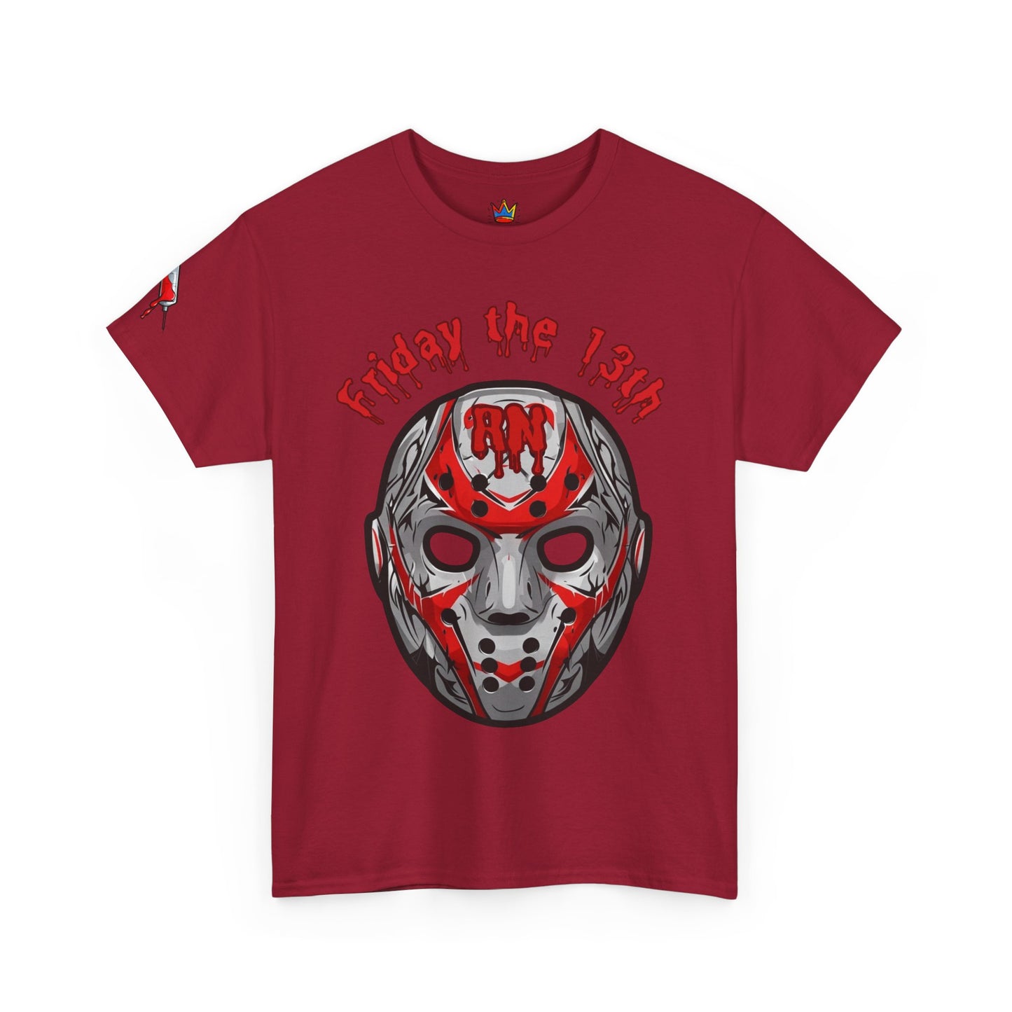 Nursing Halloween t shirt gift Friday the 13th RN T-shirt Jacob hockey mask with spooky RN emblem