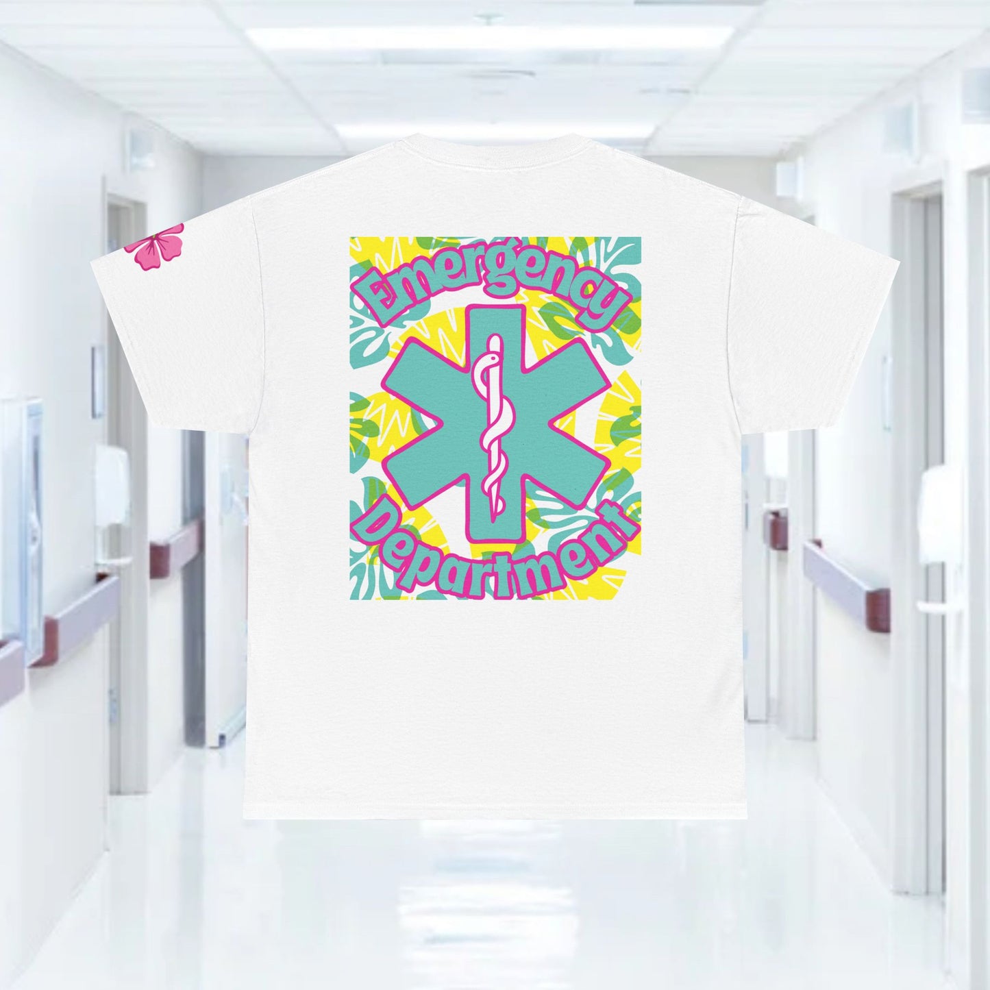 Summertime in the ER Hawaiian themed ED t shirt gift for nurses week floral ER shirt tropical themed er healthcare worker t shirt