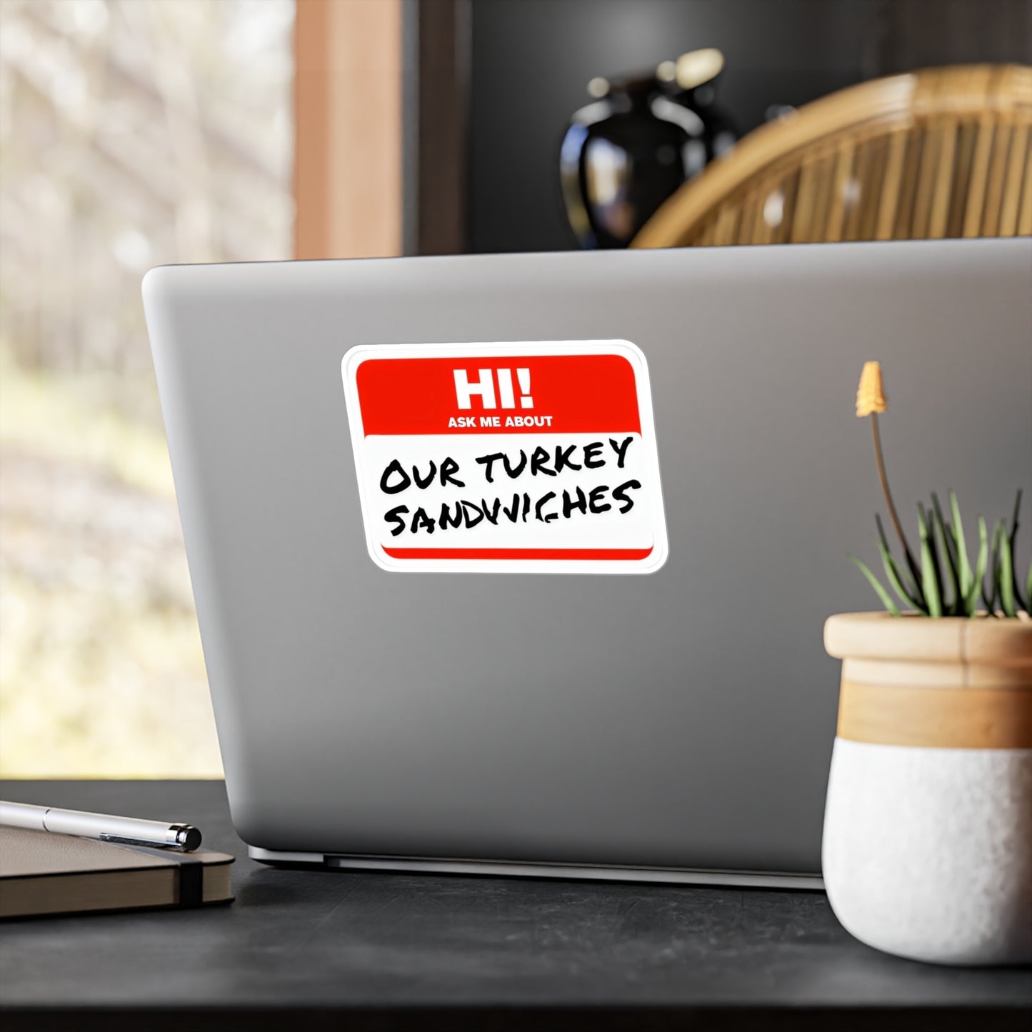 ER humor ask me about our turkey sandwiches Kiss-Cut Vinyl Decals