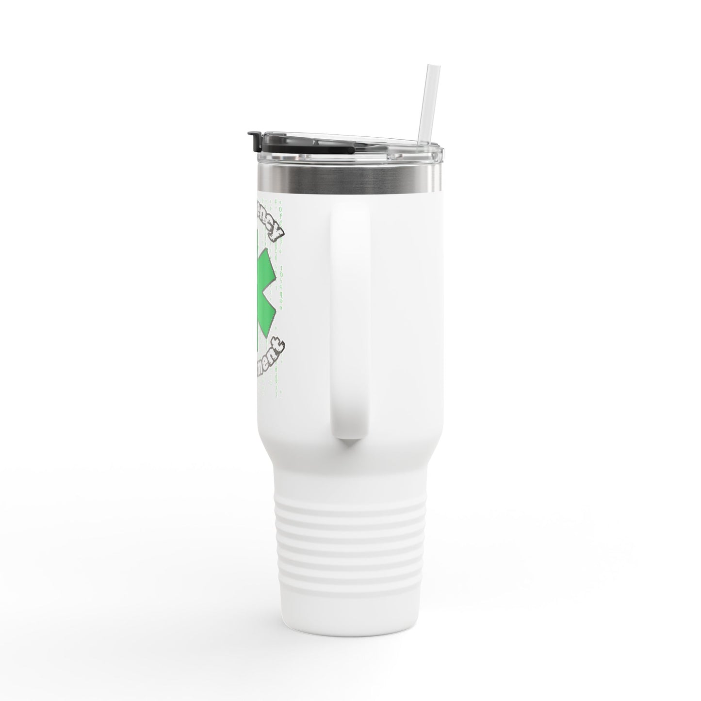 Glitch in the ER code Insulated Travel Mug, 40oz