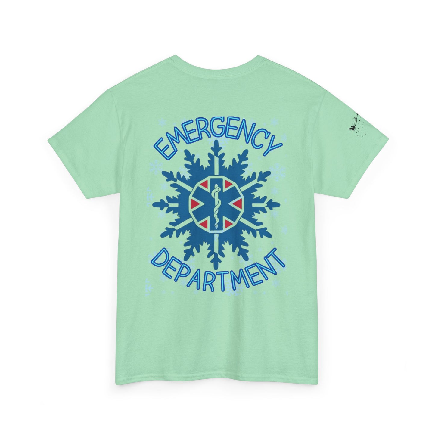 Emergency Room Christmas Unisex Tee - Santa Snowflakes Holiday Cheer Shirt, ER Nurse Doctor Gift, Xmas Medical Staff Apparel, Holiday Season