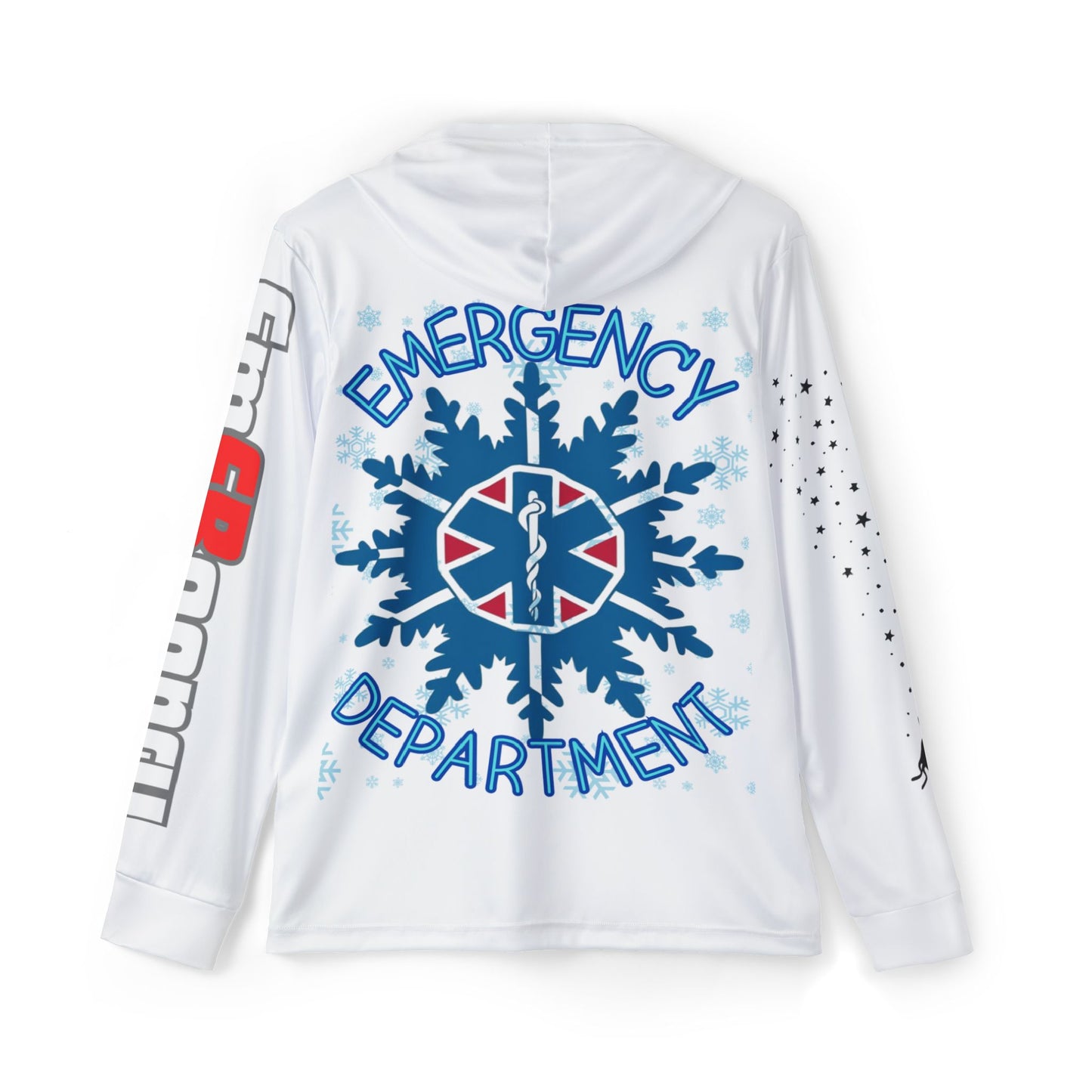 Christmas in the ER star of life snowflake Sports Warmup Hoodie (AOP)