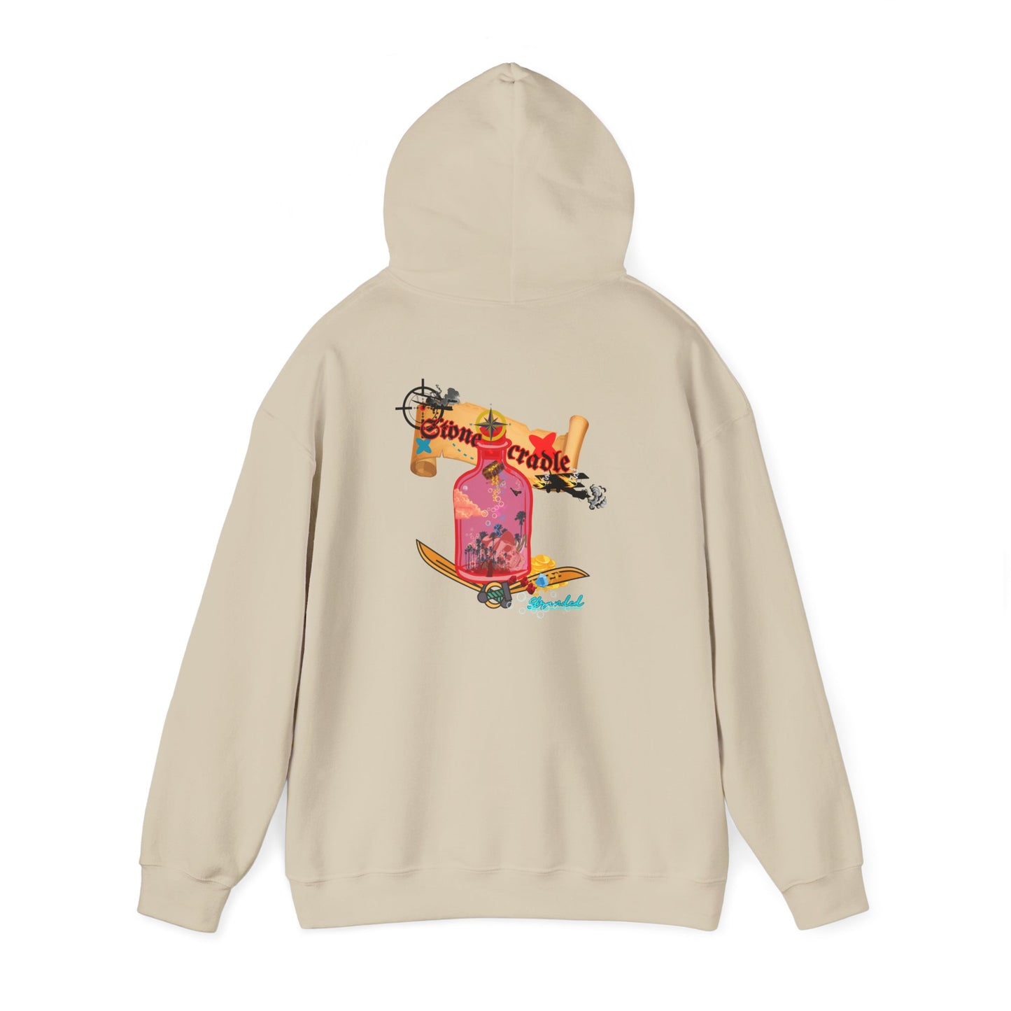 Hooded sweat shirt (stone cradle) stranded line