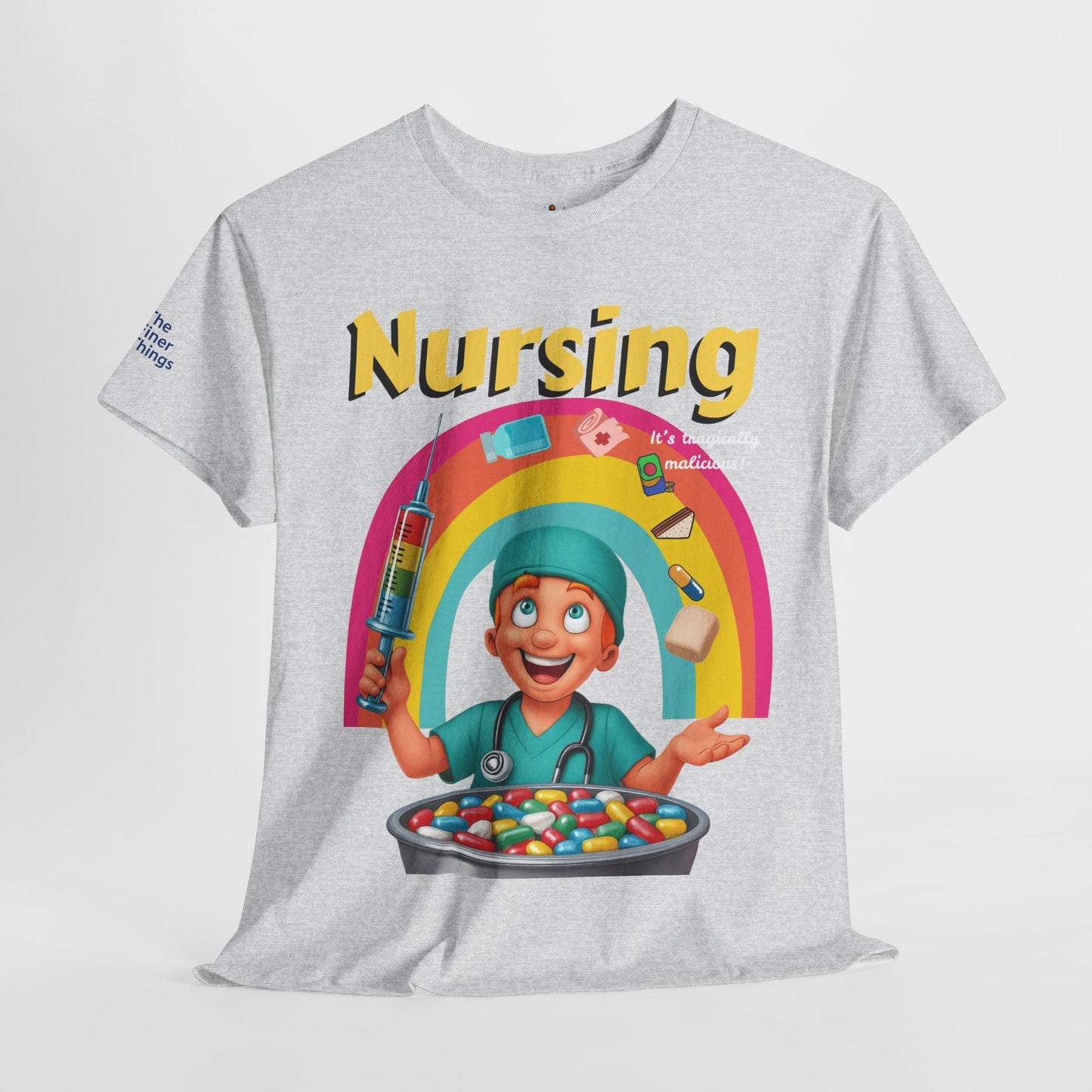 Nursing, it’s tragically malicious breakfast cereal tee Unisex Heavy Cotton Tee