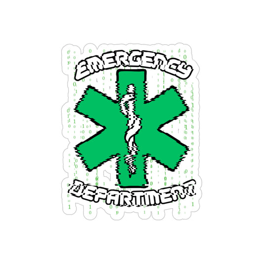 Glitch in the matrix emergency department Transparent Outdoor Stickers, Die-Cut, 1pc
