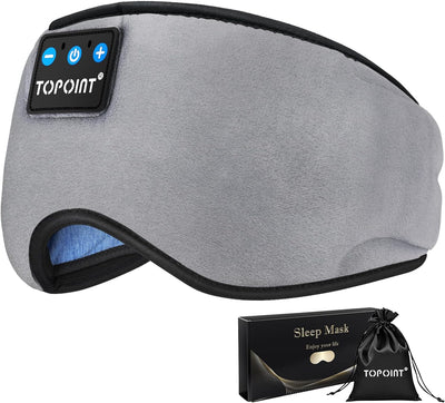 Bluetooth Sleep Eye Mask Wireless Headphones, Sleeping Eye Cover Travel Music Headsets with Microphone Handsfree