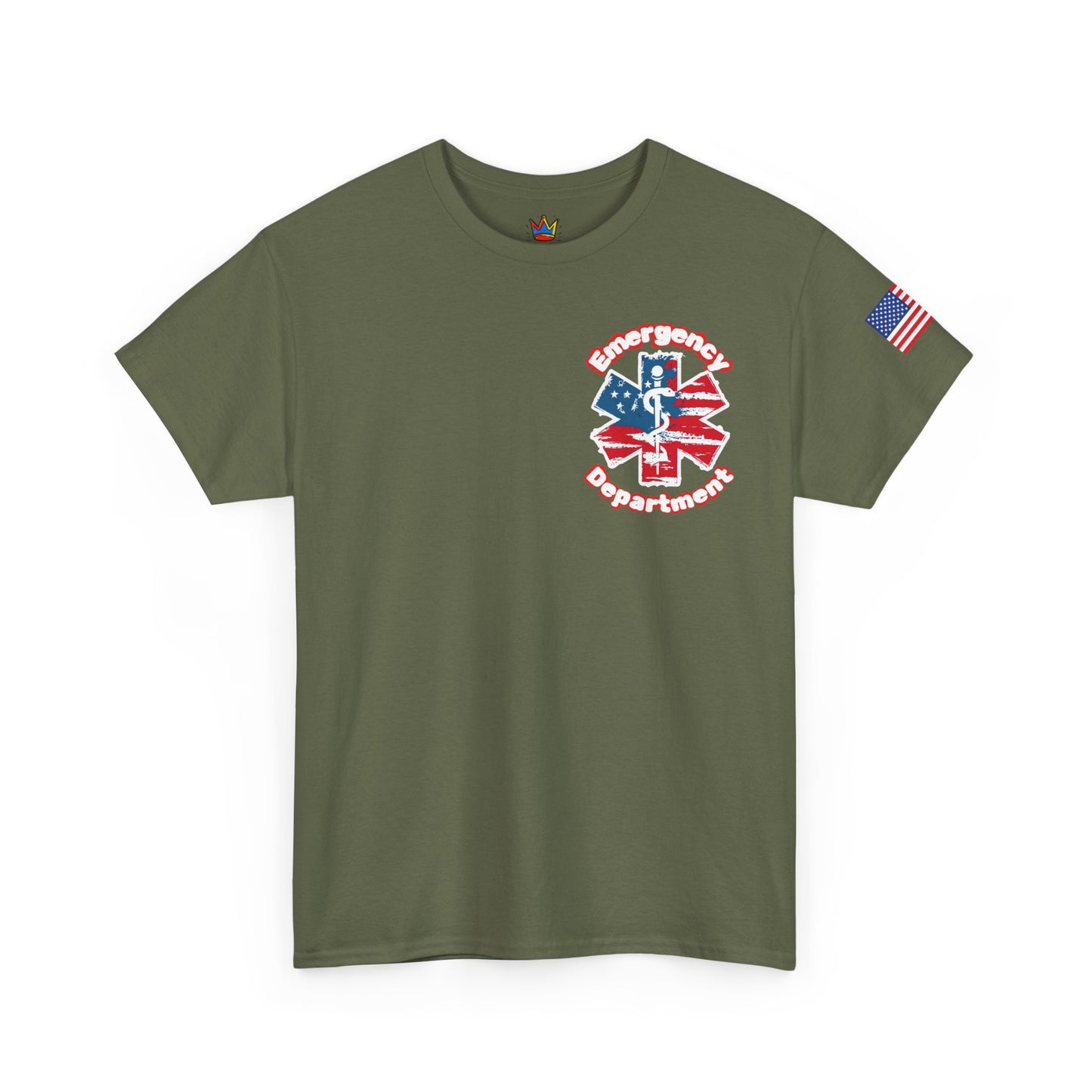 Patriotic ER t shirt gift for emergency department workers American flag star of life t-shirt Unisex Heavy Cotton Tee