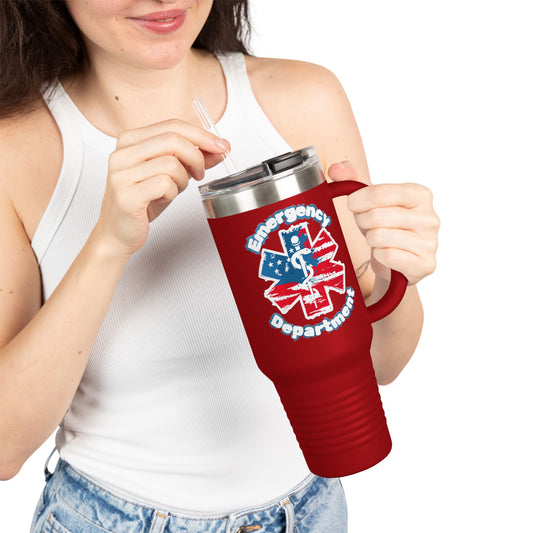 Patriotic Emergency Department Star of Life Insulated Travel Mug, 40oz gift