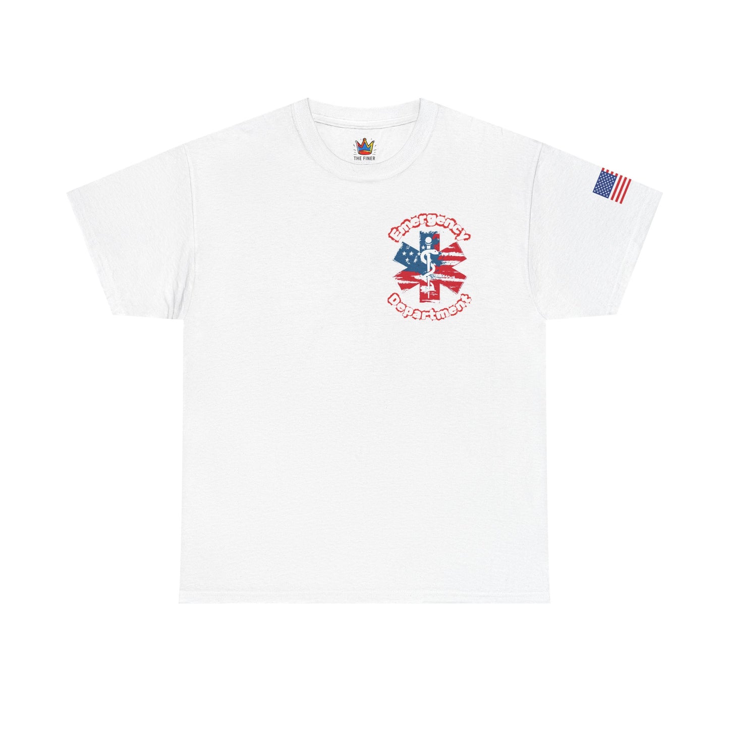 Patriotic ER t shirt gift for emergency department workers American flag star of life t-shirt Unisex Heavy Cotton Tee