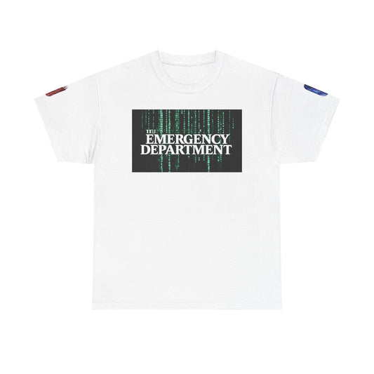 Emergency department Matrix Code T shirt gift for healthcare worker emergency department glitch star of life t-shirt