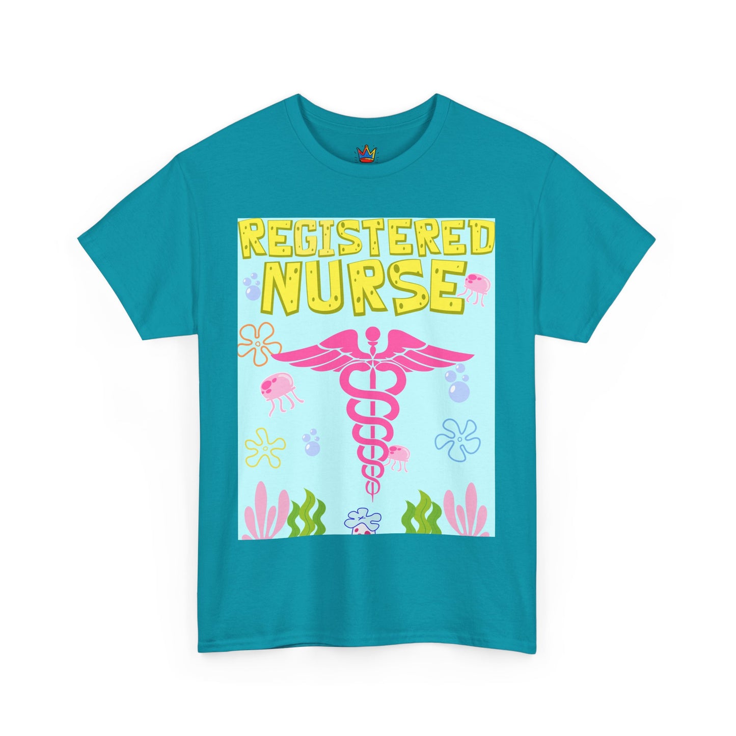 Under the sea theme registered nurse Unisex Heavy Cotton Tee