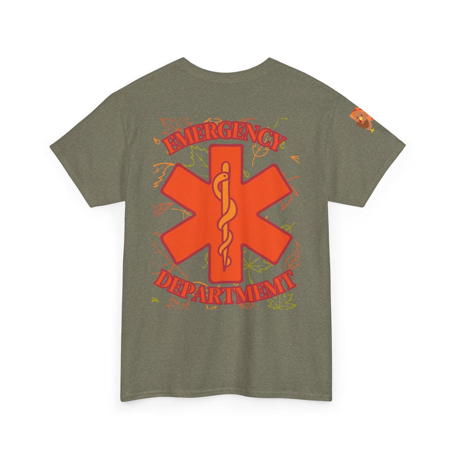 Thankful, Thanksgiving Emergency Department Unisex Heavy Cotton Tee