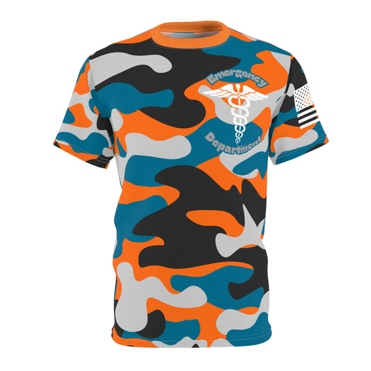 Emergency Department camouflage pattern Unisex Cut & Sew Tee (AOP)