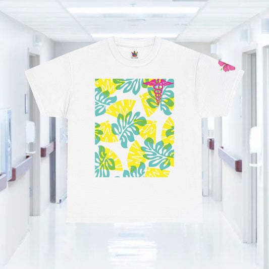 Summertime RN Hawaiian themed t shirt gift for nurses week floral RN shirt tropical themed RN healthcare worker gift t shirt