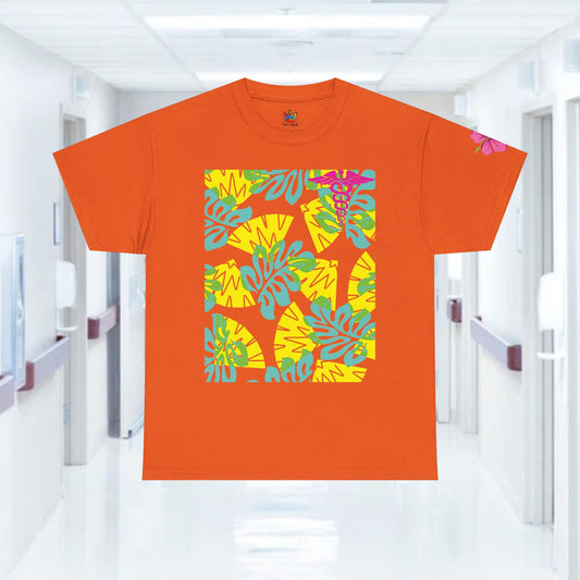 Summertime RN Hawaiian themed t shirt gift for nurses week floral RN shirt tropical themed RN healthcare worker gift t shirt