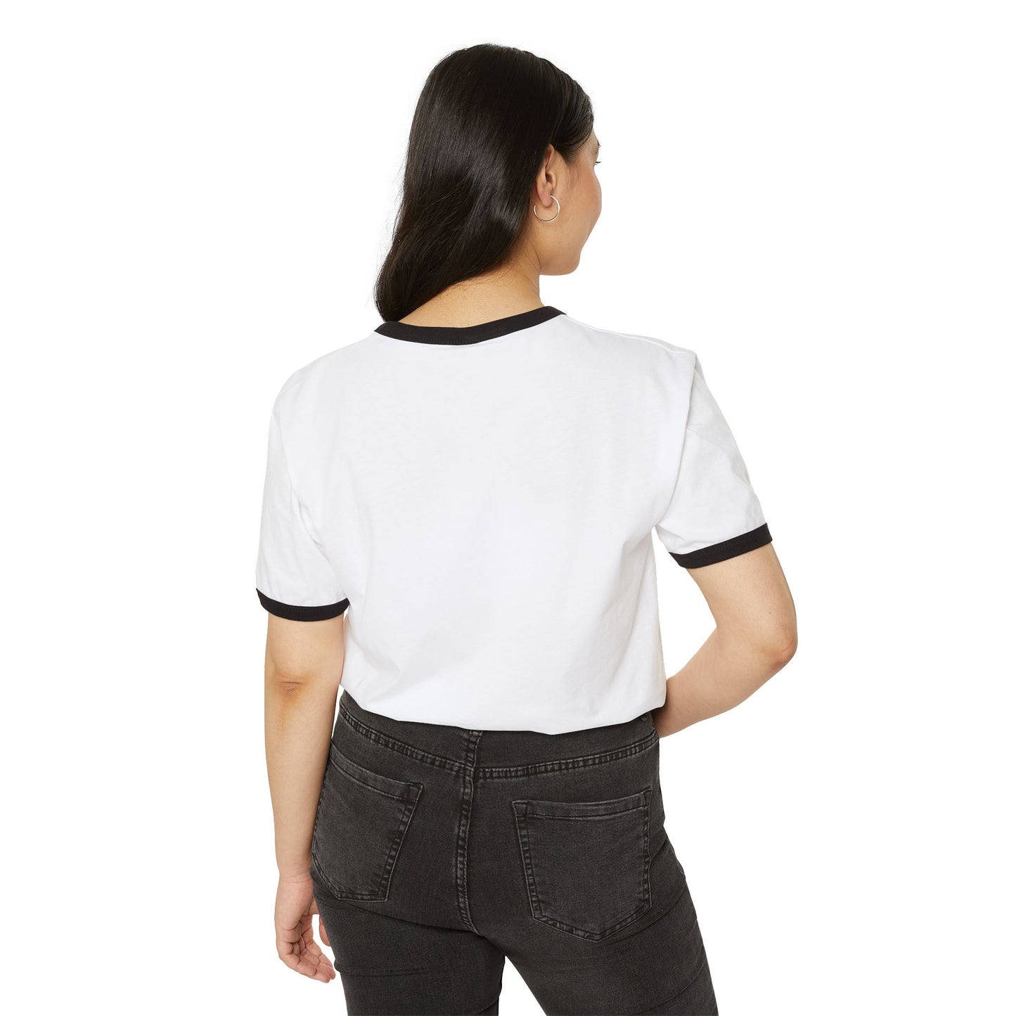 Unisex Cotton Ringer T-Shirt. Stone cradle