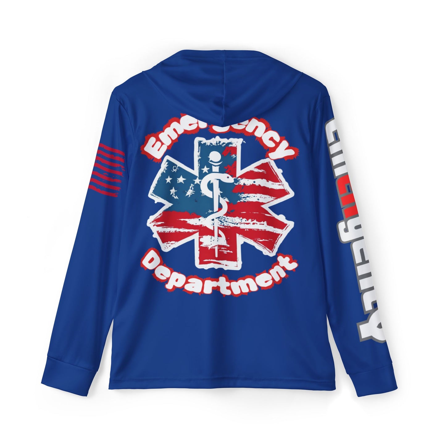 Patriotic Emergency Department Wicking  Sports Warmup Hoodie (AOP)
