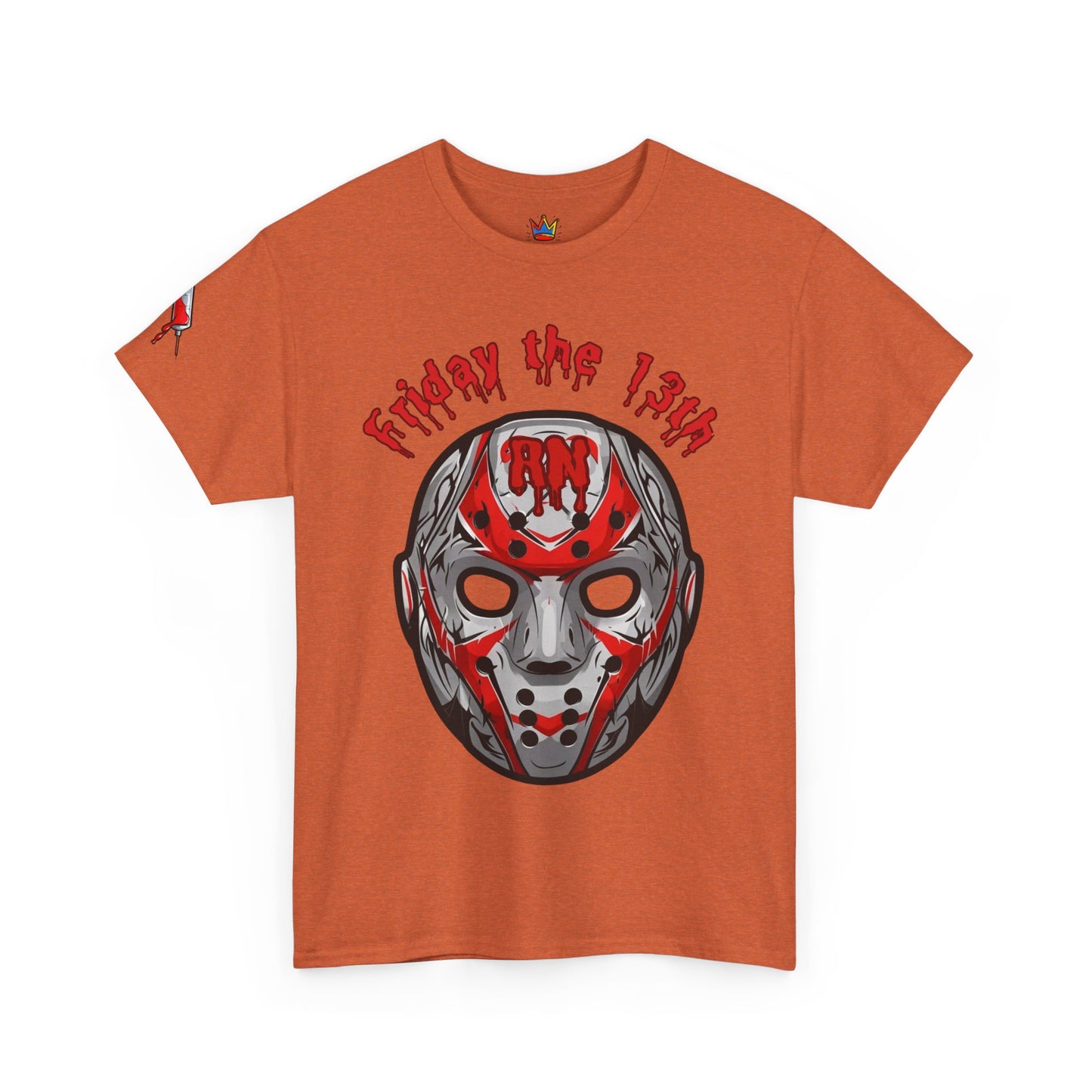 Nursing Halloween t shirt gift Friday the 13th RN T-shirt Jacob hockey mask with spooky RN emblem