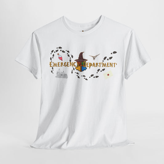 Wizarding world of the Emergency Department potter lover multi house color ED staff tee shirt Unisex Heavy Cotton Tee