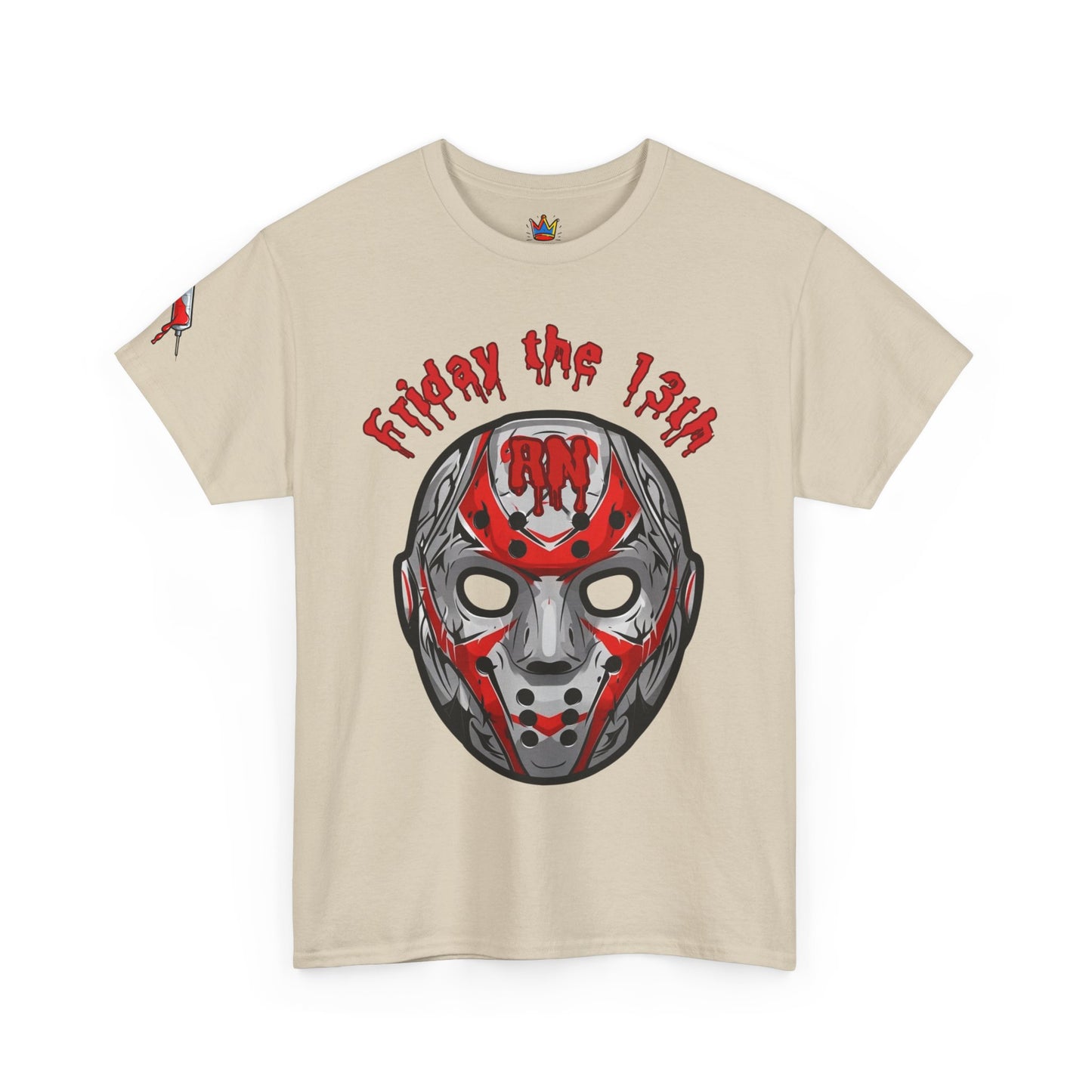 Nursing Halloween t shirt gift Friday the 13th RN T-shirt Jacob hockey mask with spooky RN emblem