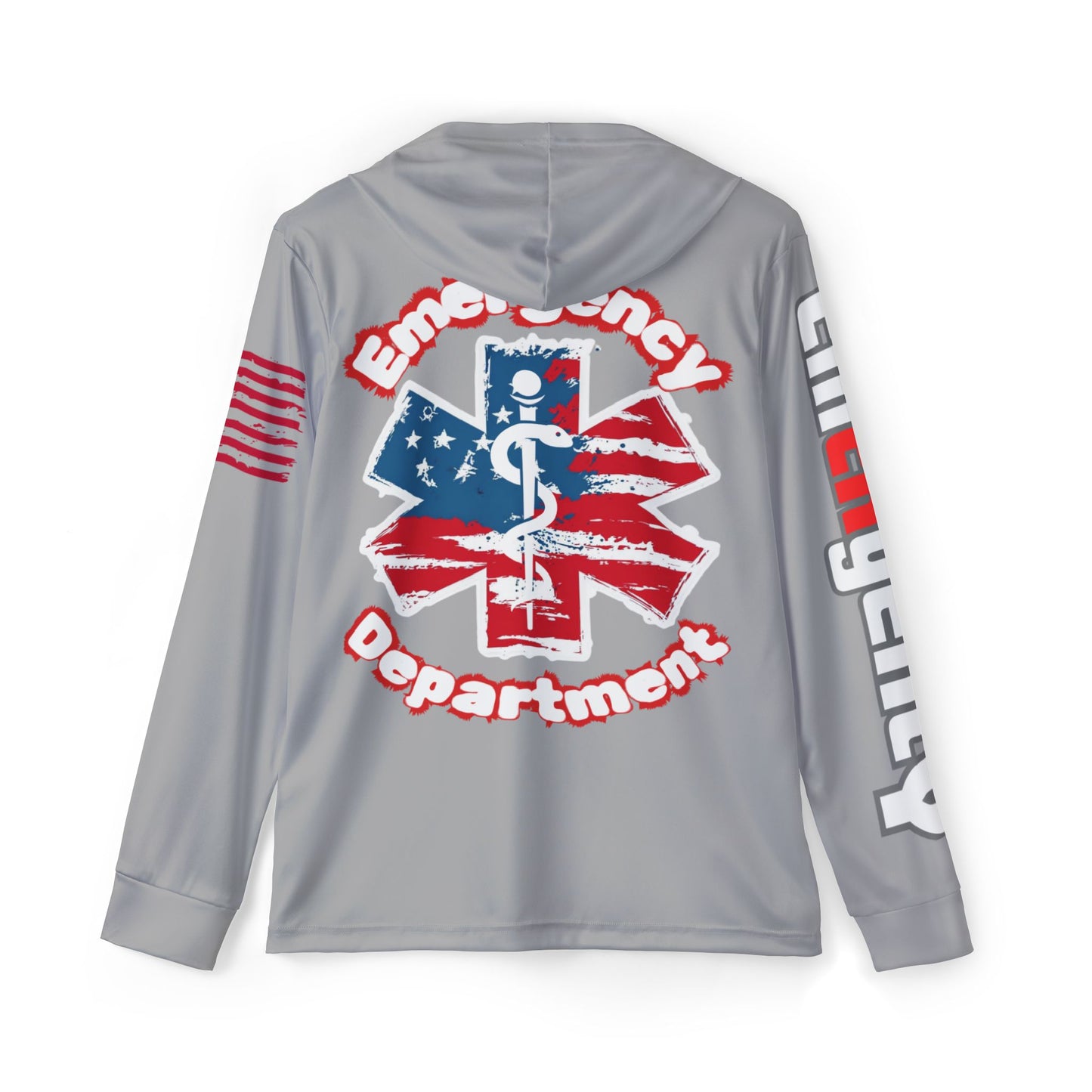 Patriotic Emergency Department Wicking  Sports Warmup Hoodie (AOP)
