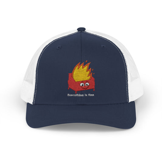 Everything’s fine dumpster fire Snapback Trucker Cap