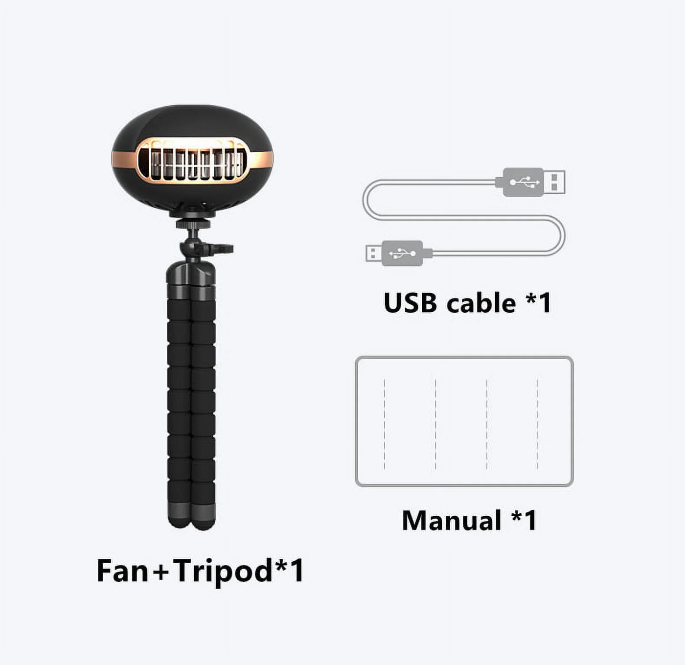 Portable Fan,Small USB Fan,Clip Flexible Tripod Indoor,Portable Personal Fan 360 Adjustable