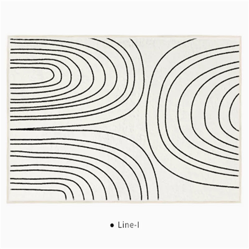 Black And White Line End Table Mat