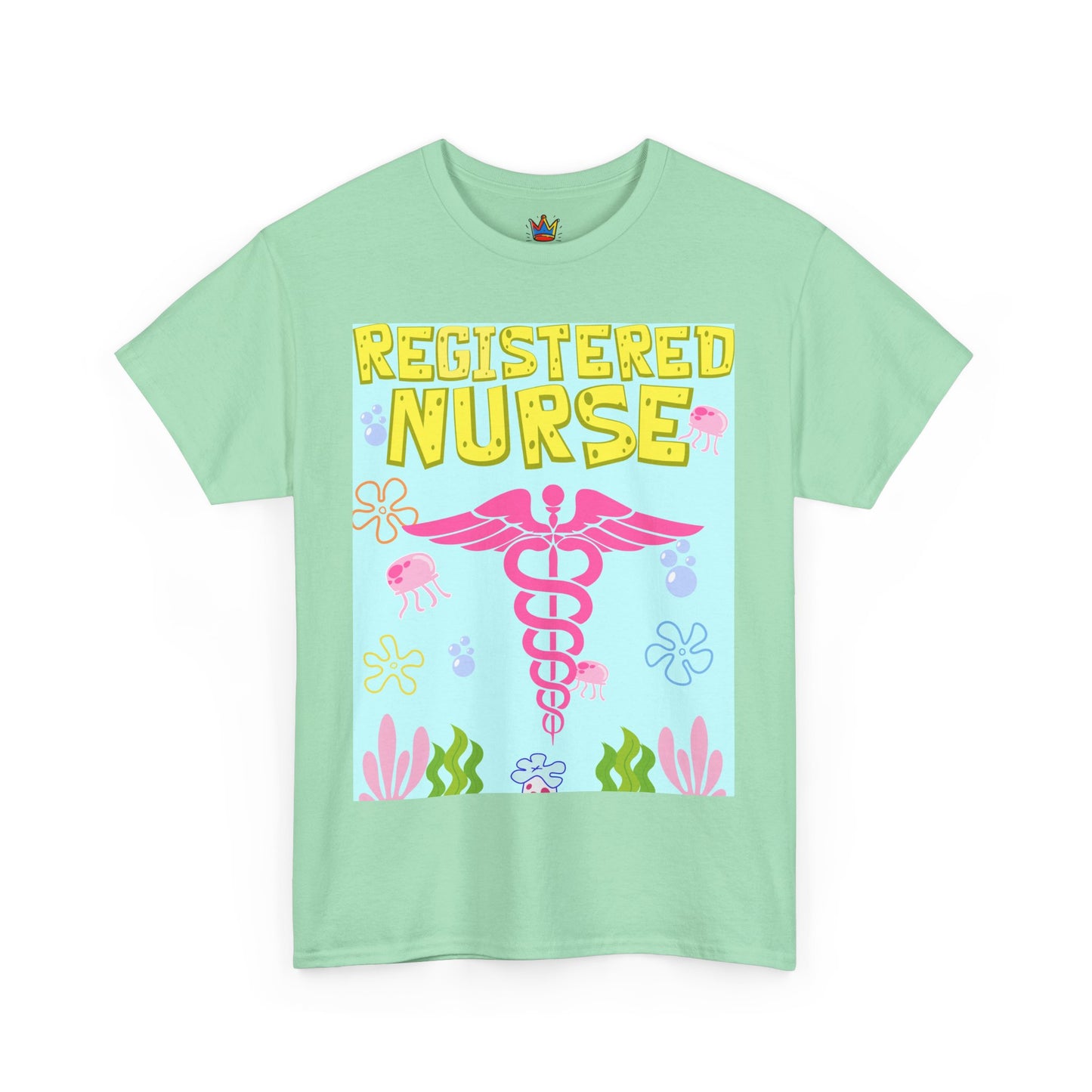 Under the sea theme registered nurse Unisex Heavy Cotton Tee
