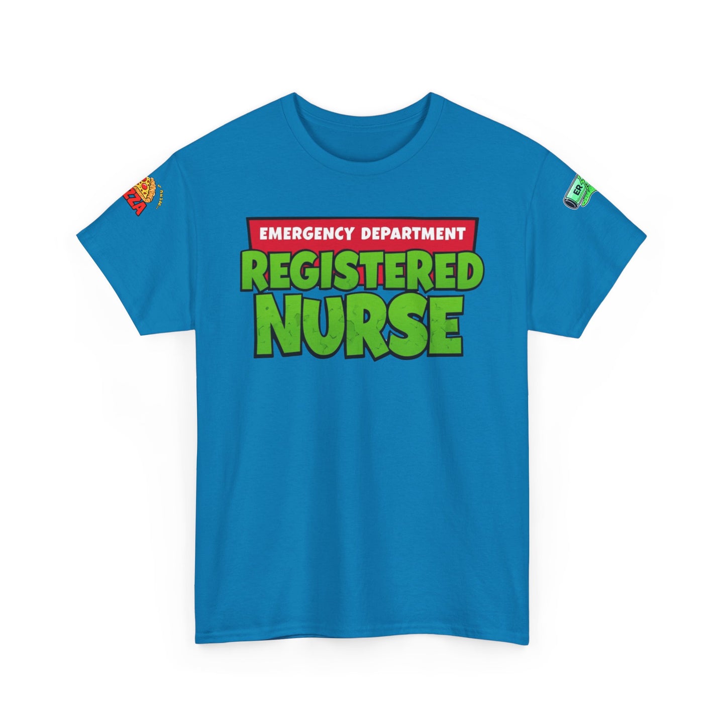 Pizza time, ER RN tee shirt nostalgic turtle power