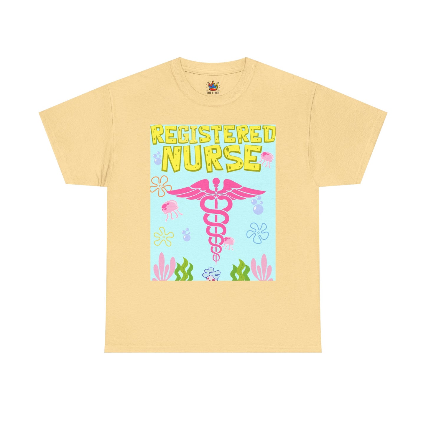 Under the sea theme registered nurse Unisex Heavy Cotton Tee