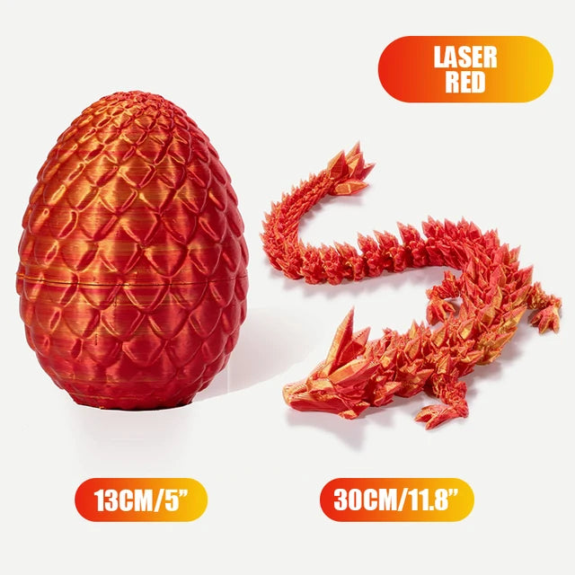 3D Printed Gem Articulated Dragon Rotatable 3D Dragon Toy Mystery Dragon Egg Poseable Joints Fidget Surprise Toy for Autism ADHD