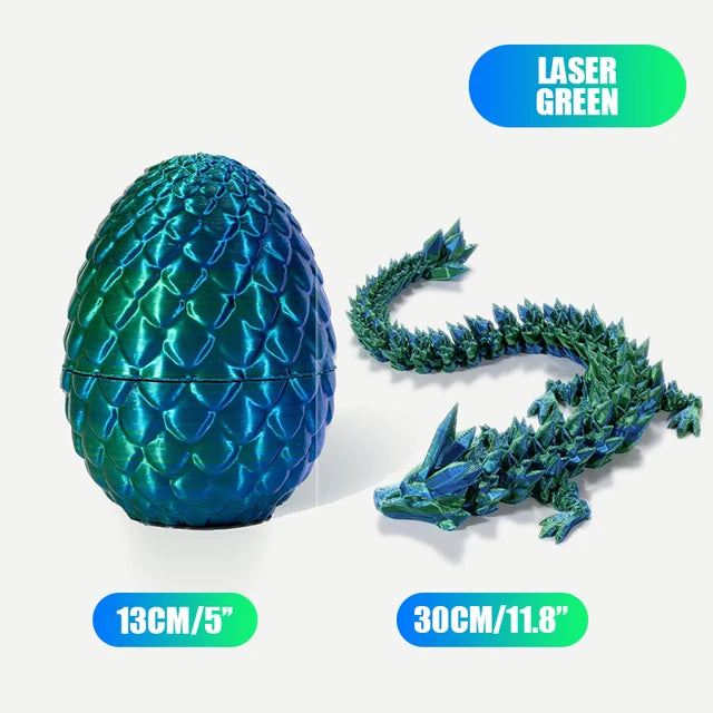 3D Printed Gem Articulated Dragon Rotatable 3D Dragon Toy Mystery Dragon Egg Poseable Joints Fidget Surprise Toy for Autism ADHD