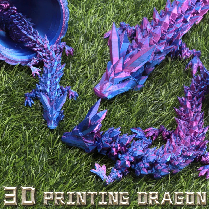 3D Printed Gem Articulated Dragon Rotatable 3D Dragon Toy Mystery Dragon Egg Poseable Joints Fidget Surprise Toy for Autism ADHD