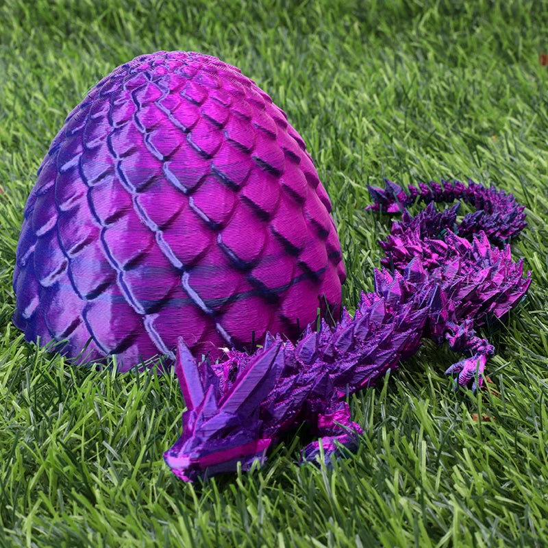 3D Printed Gem Articulated Dragon Rotatable 3D Dragon Toy Mystery Dragon Egg Poseable Joints Fidget Surprise Toy for Autism ADHD