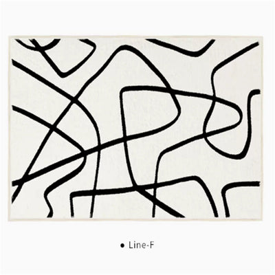 Black And White Line End Table Mat